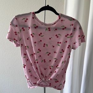 Girls pink cherry top.